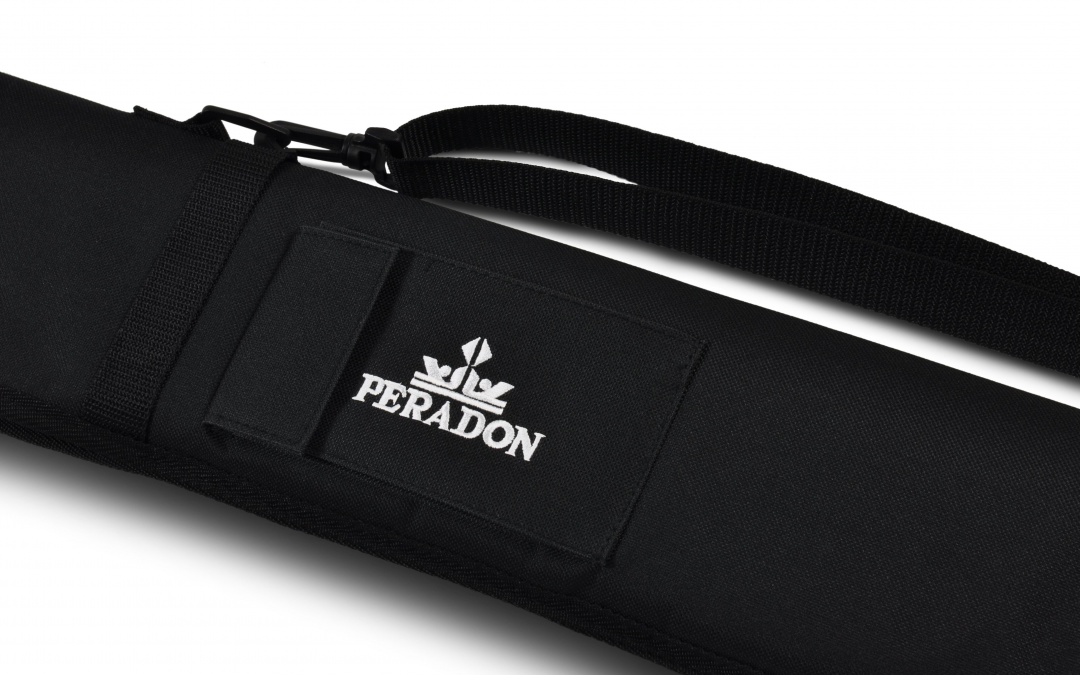 Peradon Black Nylon – Short Zip – Two Piece Cue Case